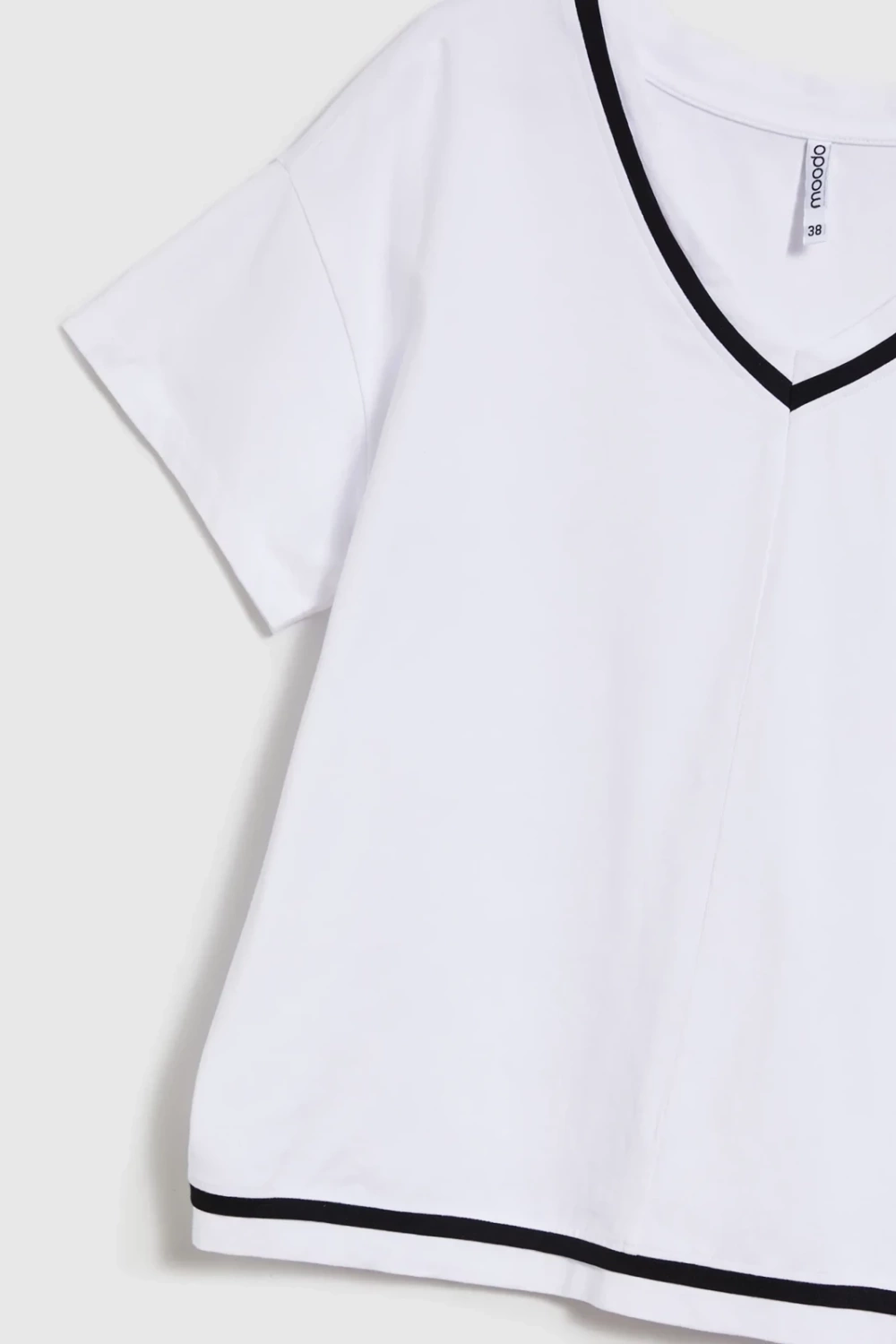 Marisse Cotton V-Neck Blouse, White