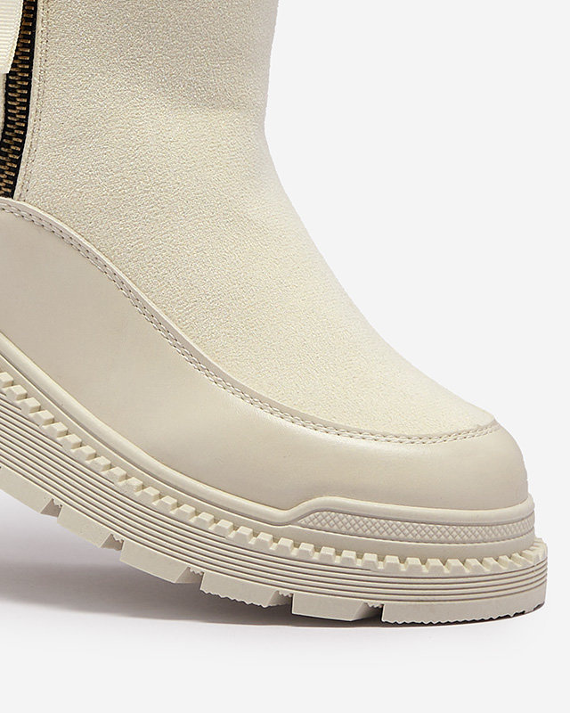 Resti Cream women&#039;s flat-heeled boots Mefina- Footwear