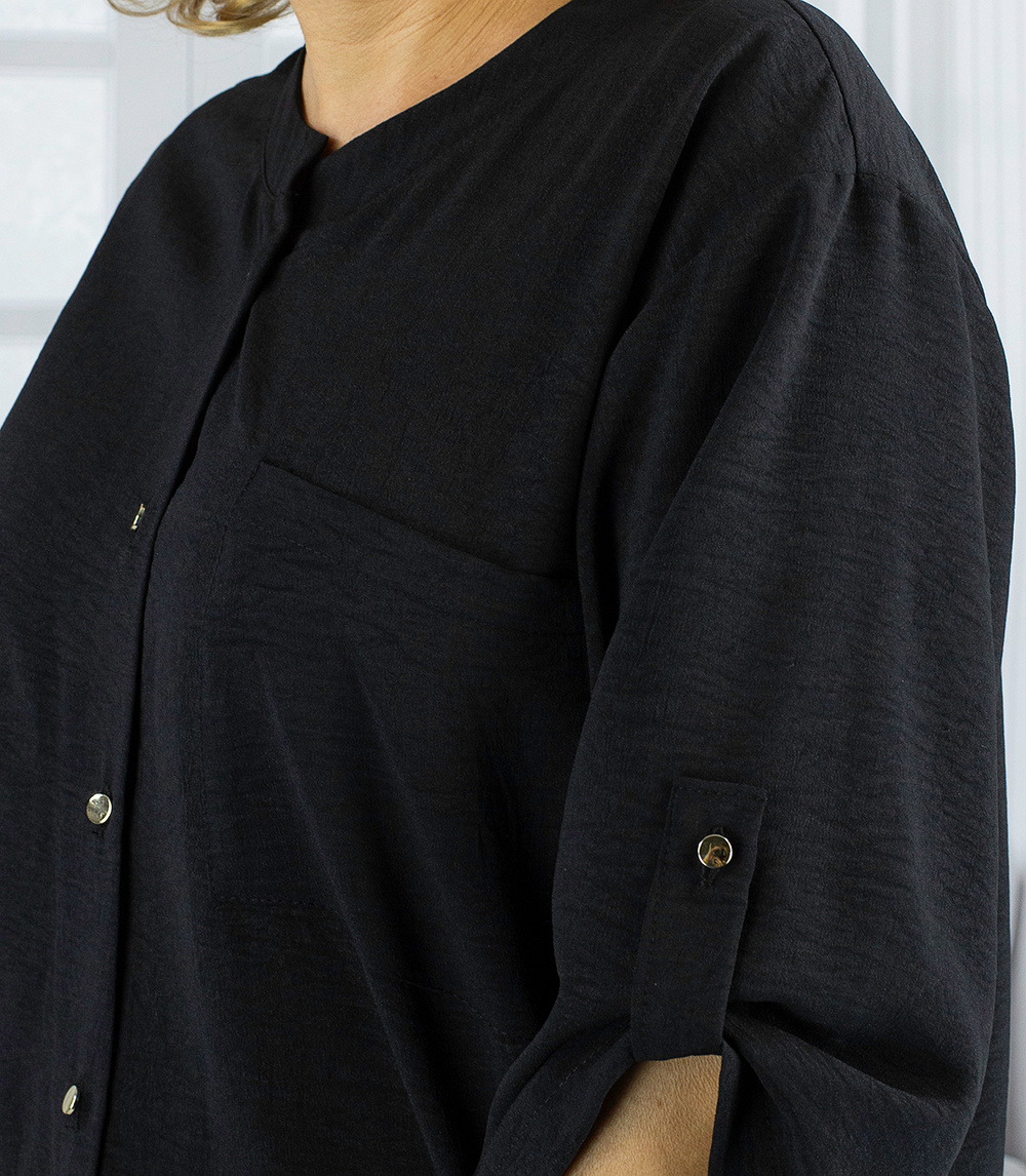 Pri Elegant oversize blouse shirt with stand-up collar ANNA