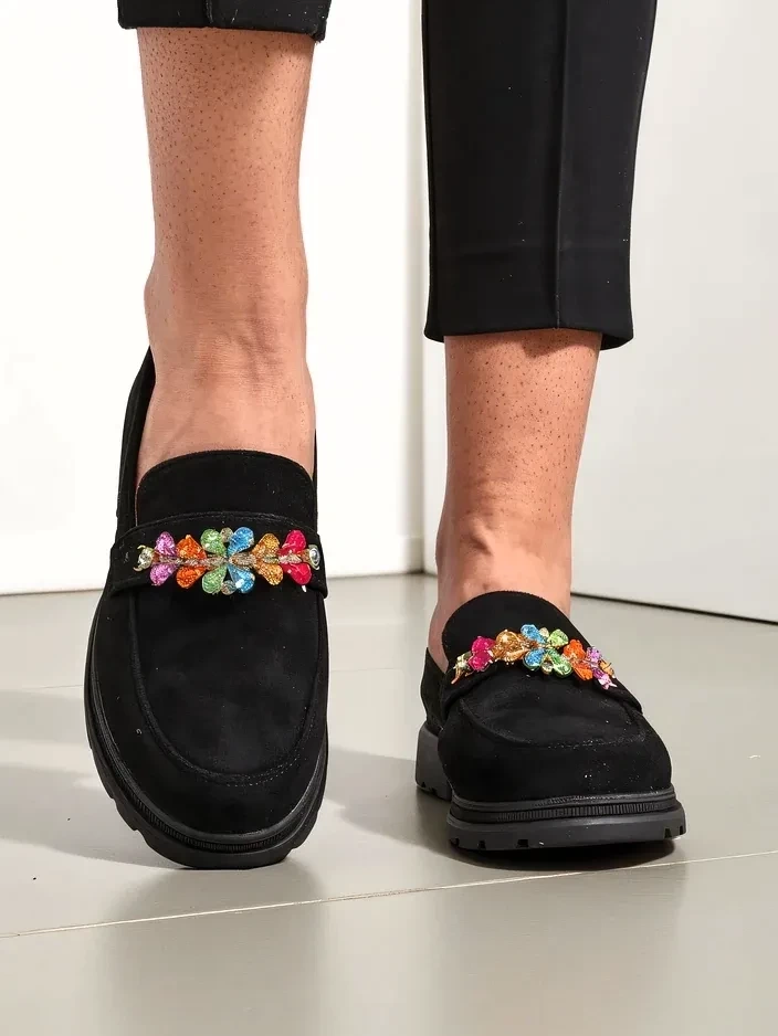 Resti Eco suede women's moccasins with beads Namisse