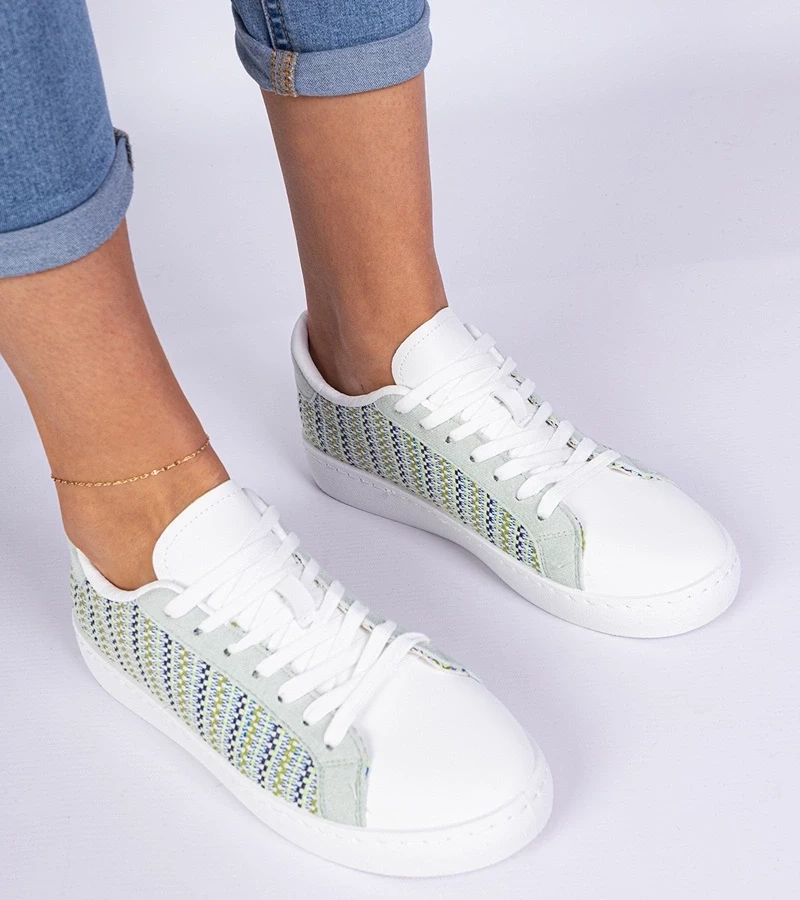 Gemre Adidași verzi de damă din material Bellisio