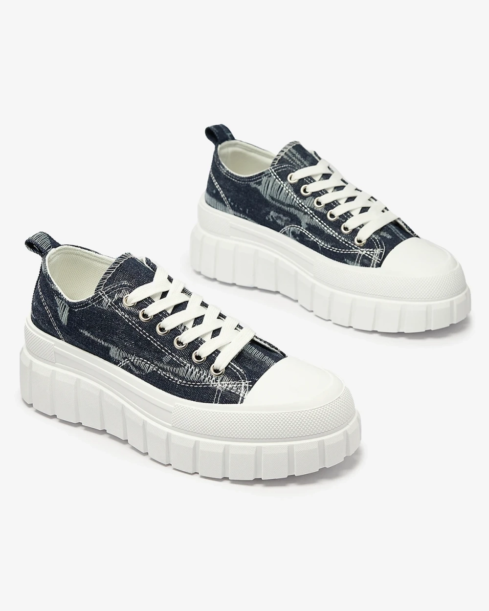 Resti Navy blue women's platform sneakers Deksif