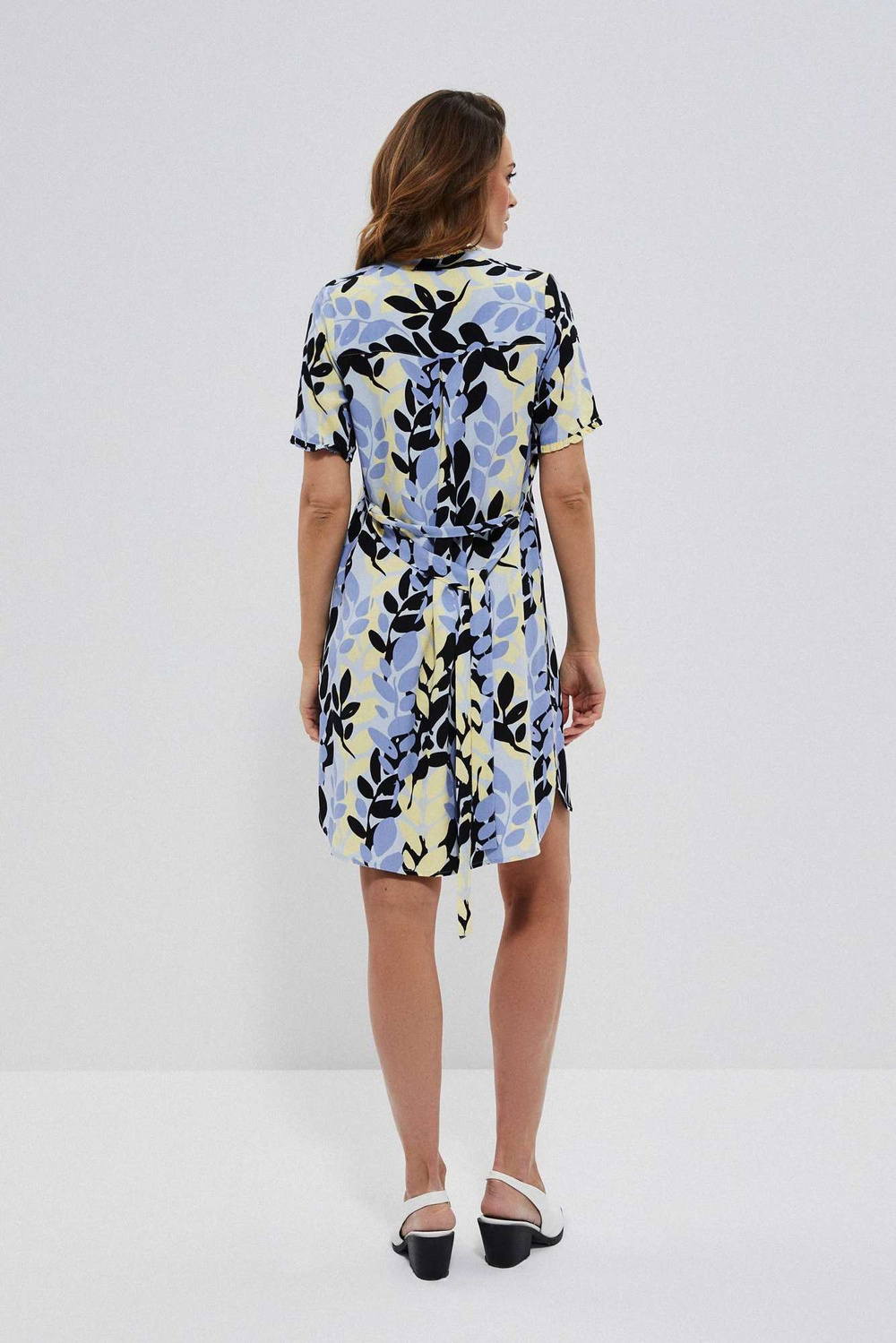 Marisse Viscose Dress With Tie L-Su-3720 L.Blue