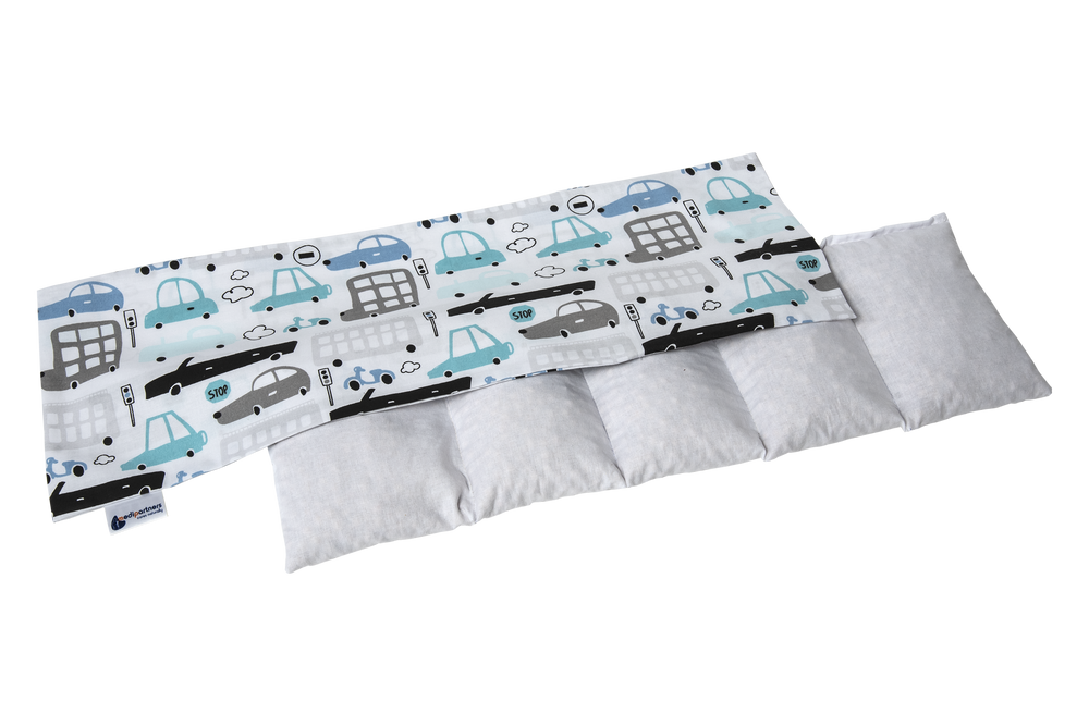 Medi Partners Thermofor with cherry seeds large 20x60 - 5 chamber - Cars light blue