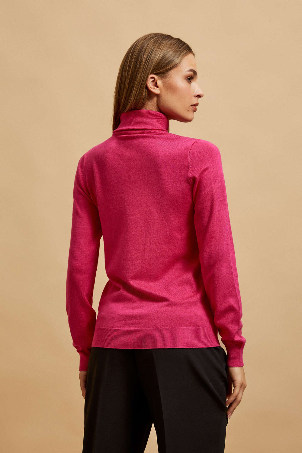 Marisse Fuchsia Turtleneck Sweater