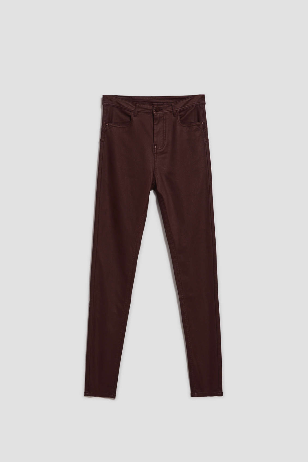 Waxed skinny pants