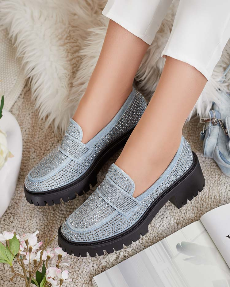 Resti Women's moccasins with zircons Epolls