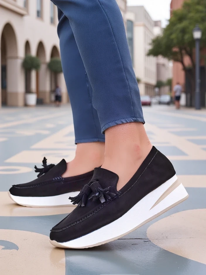 Resti Women's moccasins on a low wedge Fethole