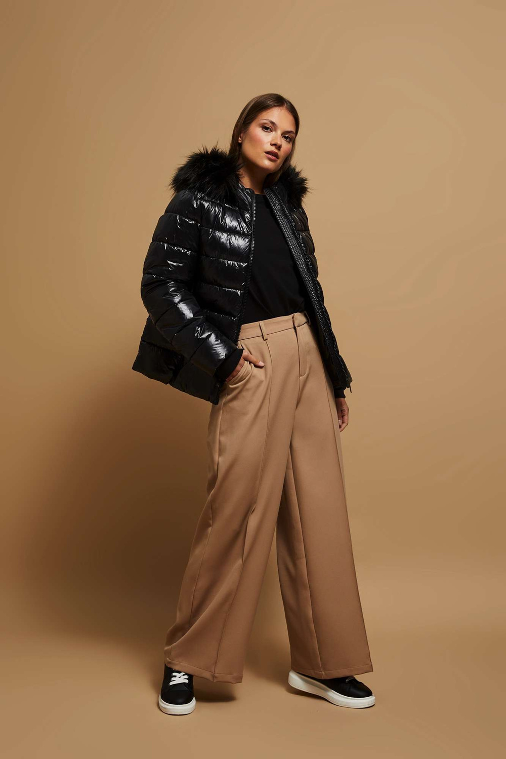Marisse Quilted Jacket With A Fur Hood