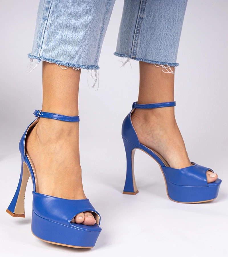 marka niezdefiniowana Blue high heel sandals Tesli