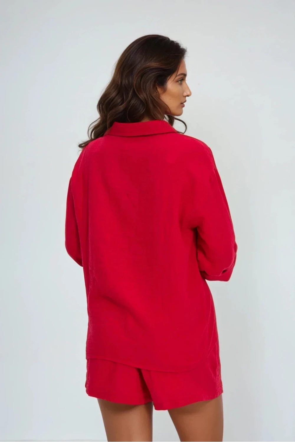 Marisse Red Cotton Shirt