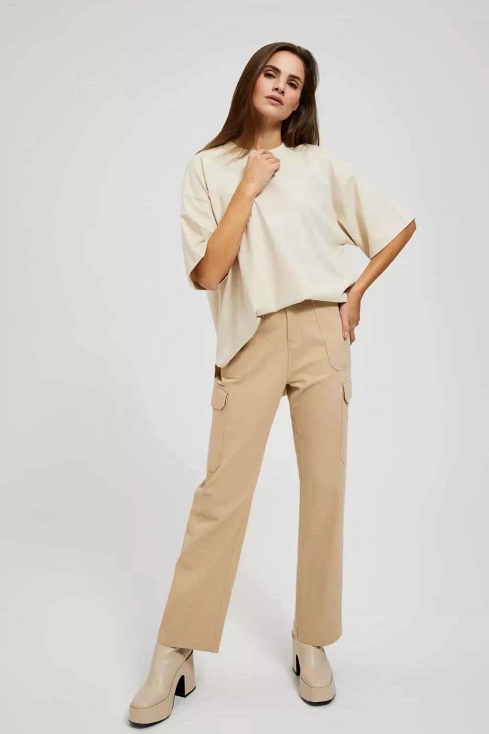 Beige women's trousers
