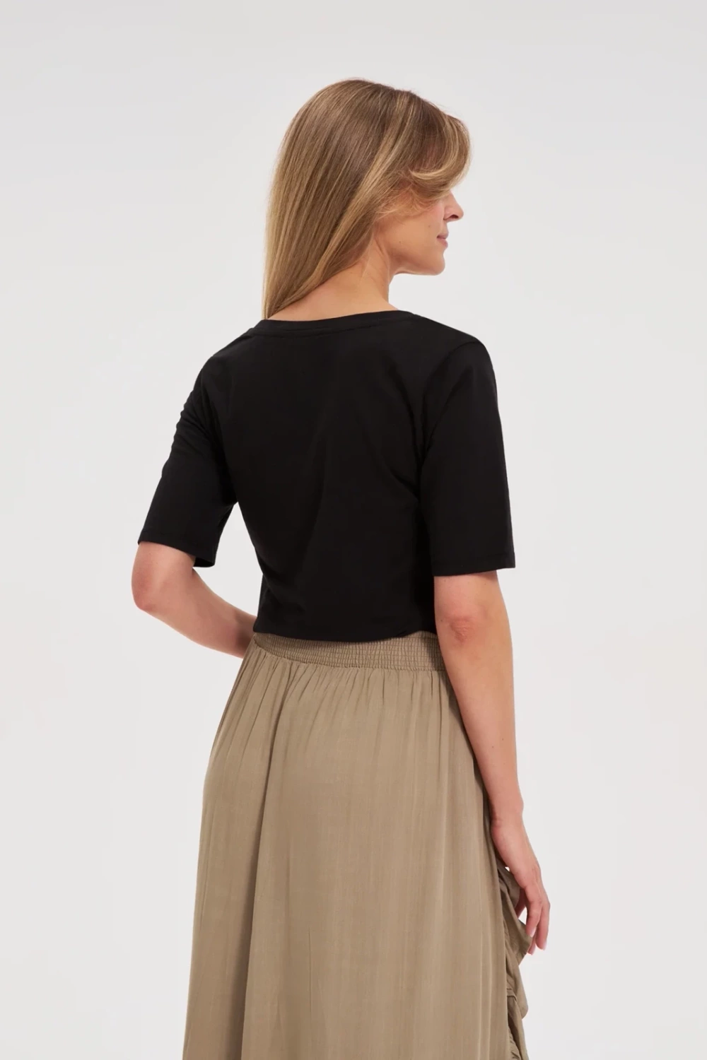 Marisse Black Cotton T-Shirt