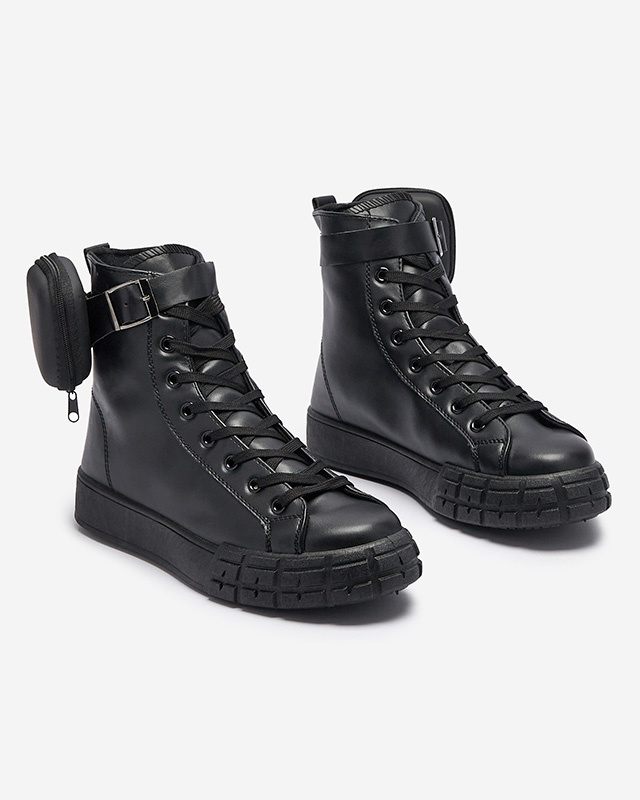 Resti Black women's sport shoes with pouch Efiffe- Footwear