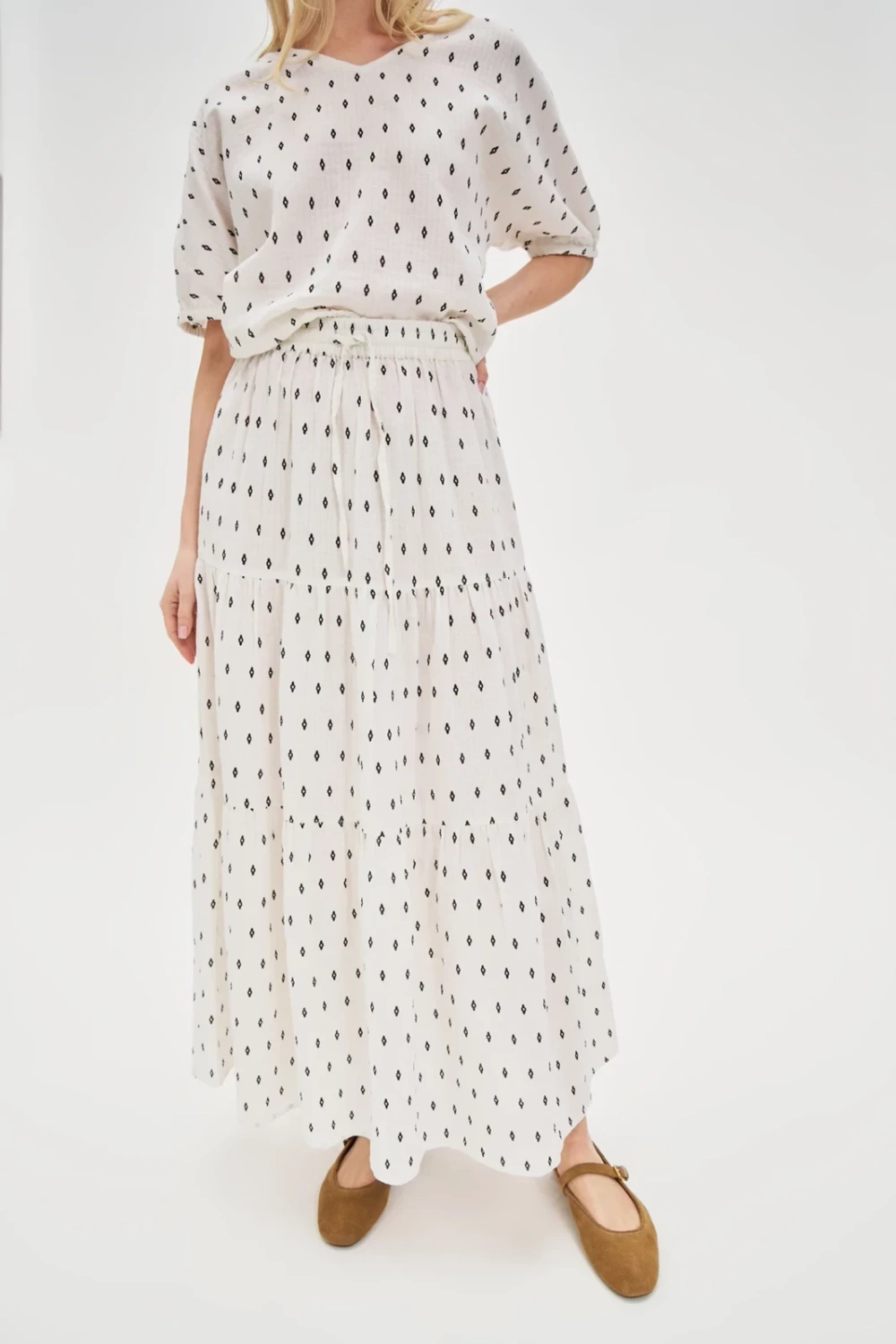 Marisse Cotton Maxi Skirt White