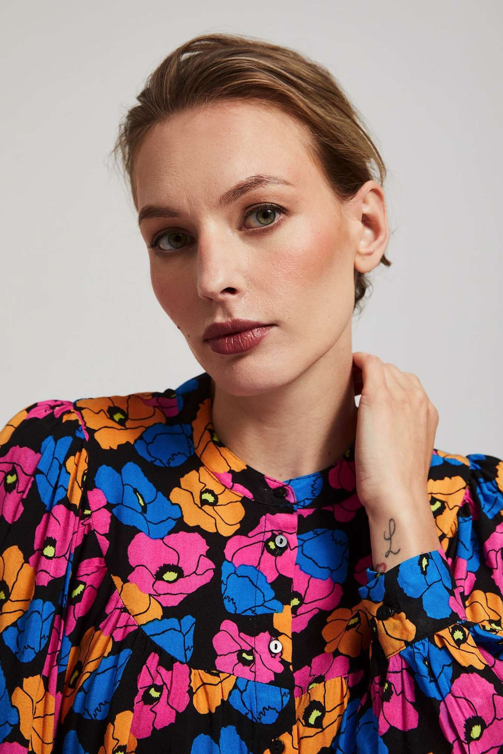Marisse Black Floral Shirt