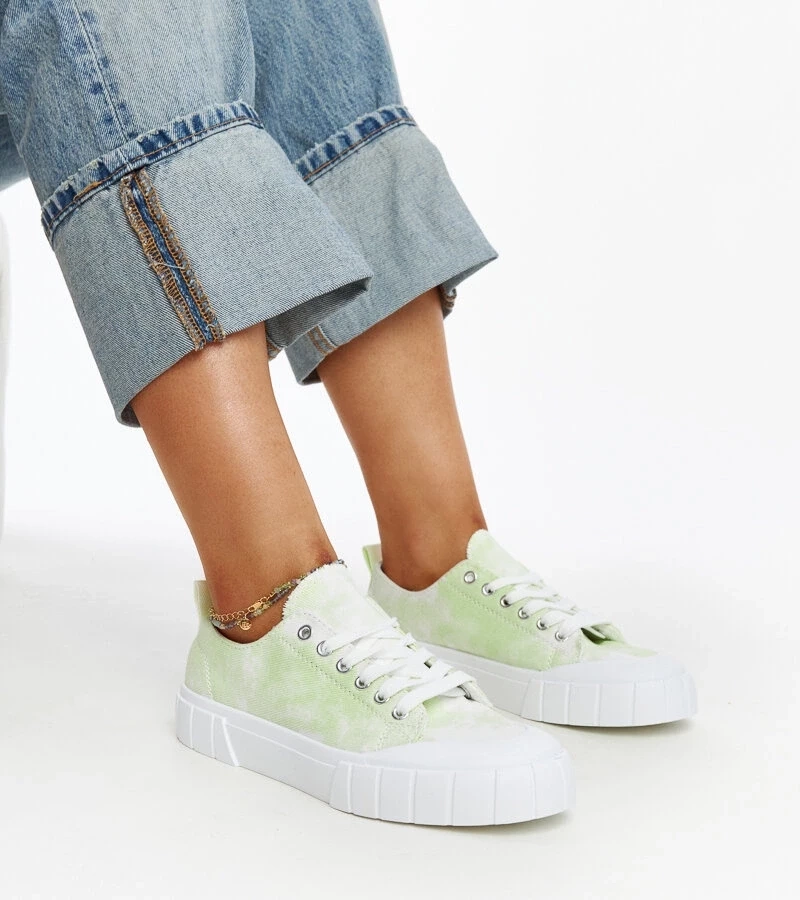 Gemre Adidași de material verde deschis ai lui Jerina
