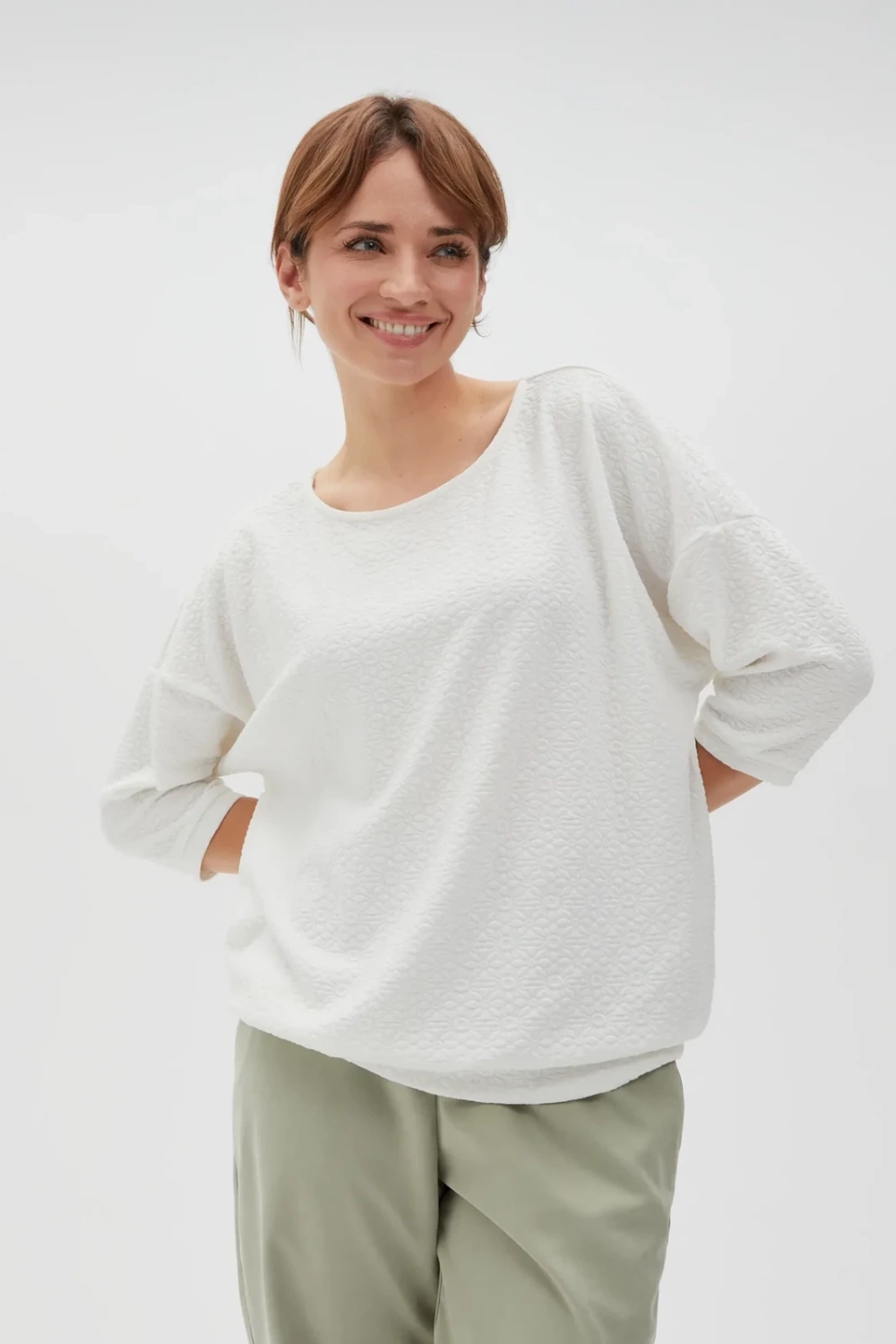 Marisse Women&#039;s Sweatshirt L-Bl-4617 Off White