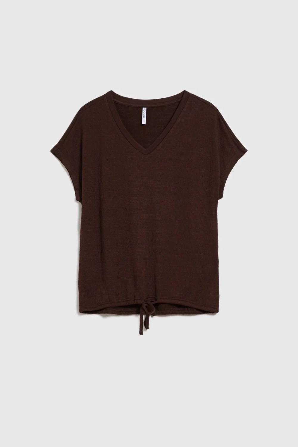 Marisse Brown V-Neck Blouse