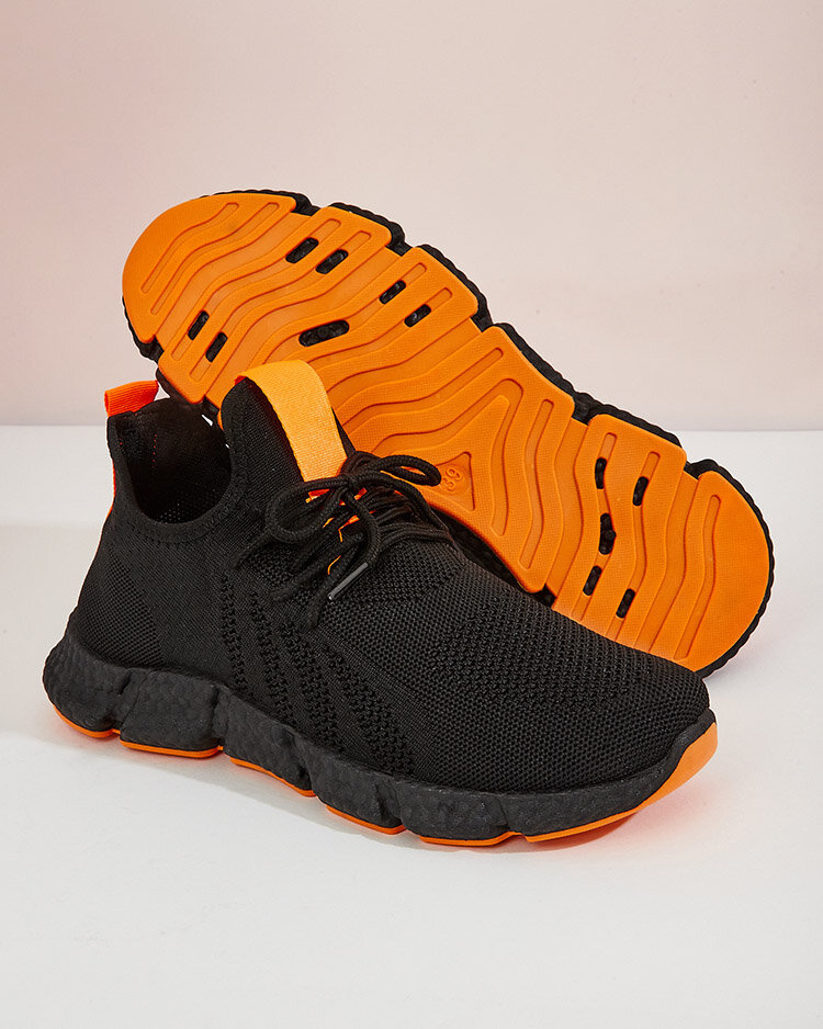 Resti Black and orange women&#039;s sports shoes Bommgi - Footwear