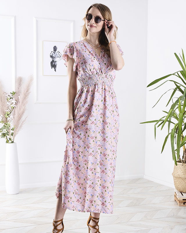 Resti Pink women's floral midi dress - Clothing