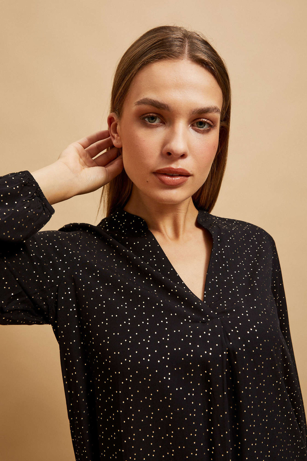 Marisse Black V-Neck Shirt