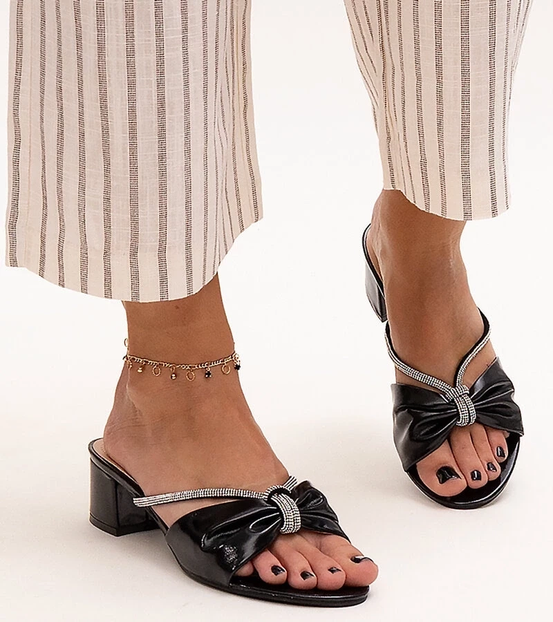 D/CEO Black slippers with fur insulated Valle