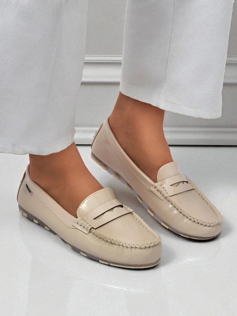Resti Beige Kallista Women's Loafers - Premium Suede Ecological Leather