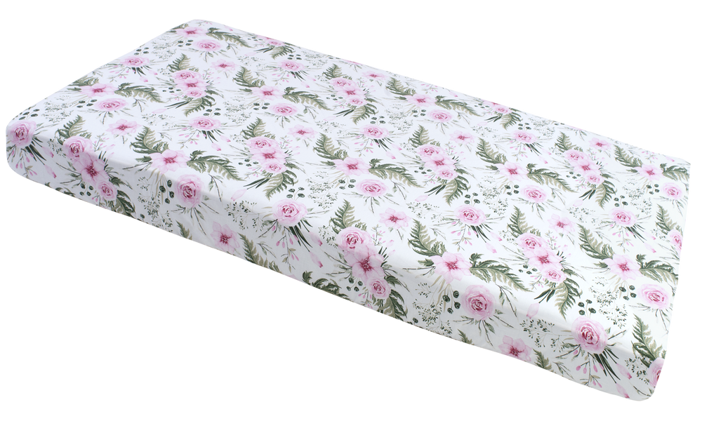 Medi Partners Fitted sheet for bed 120x60 – cotton – Pink flowers