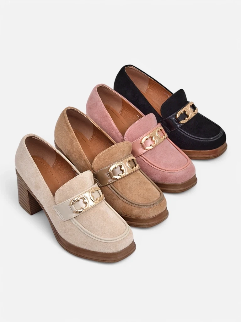 Resti Women&#039;s moccasins on a block heel Qeroy
