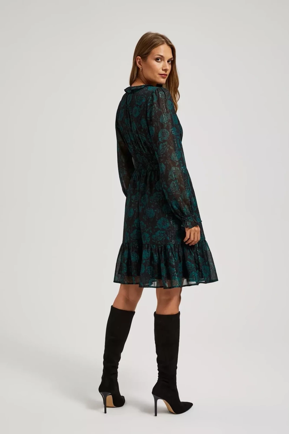 Marisse Chiffon Dress With A Floral Pattern