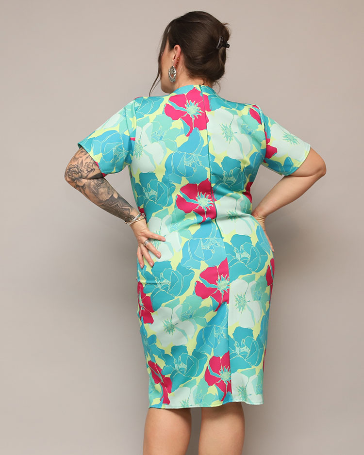 Resti Women's floral fabric dress PLUS SIZE