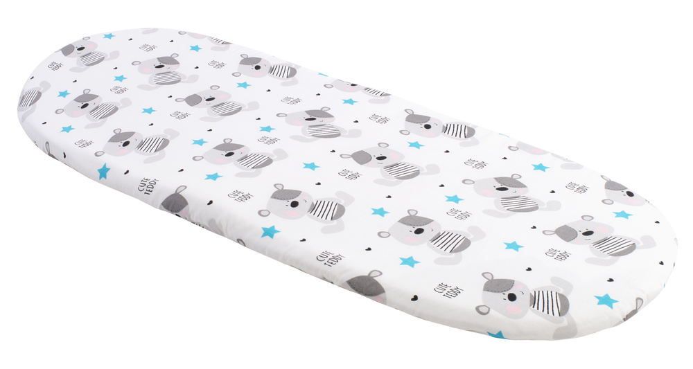 Medi Partners Fitted sheet for a stroller - cotton - Teddy bear, blue