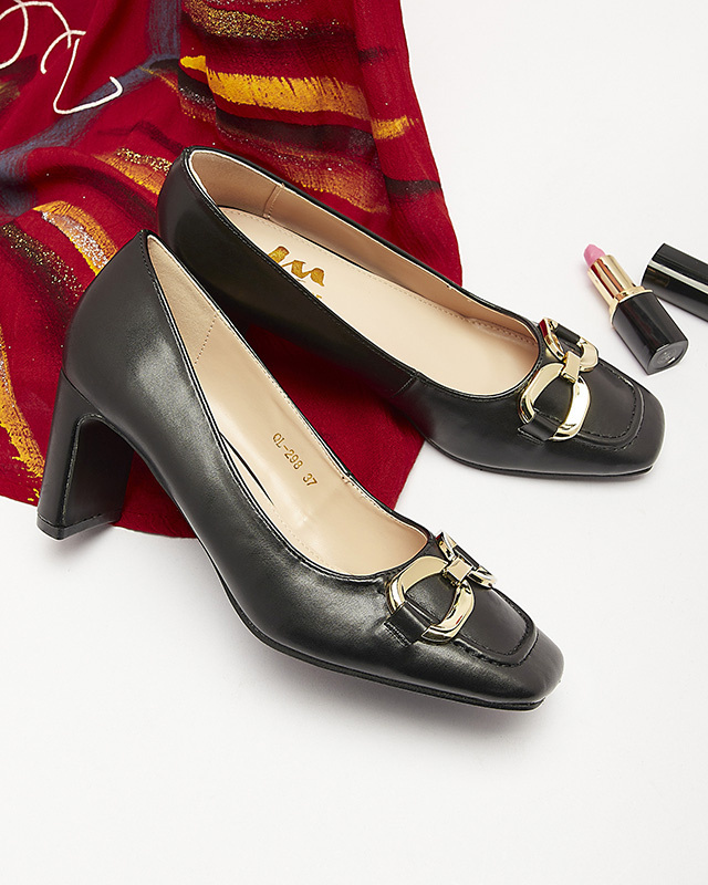 Resti Black women&#039;s moccasin style pumps Cancoro- Footwear