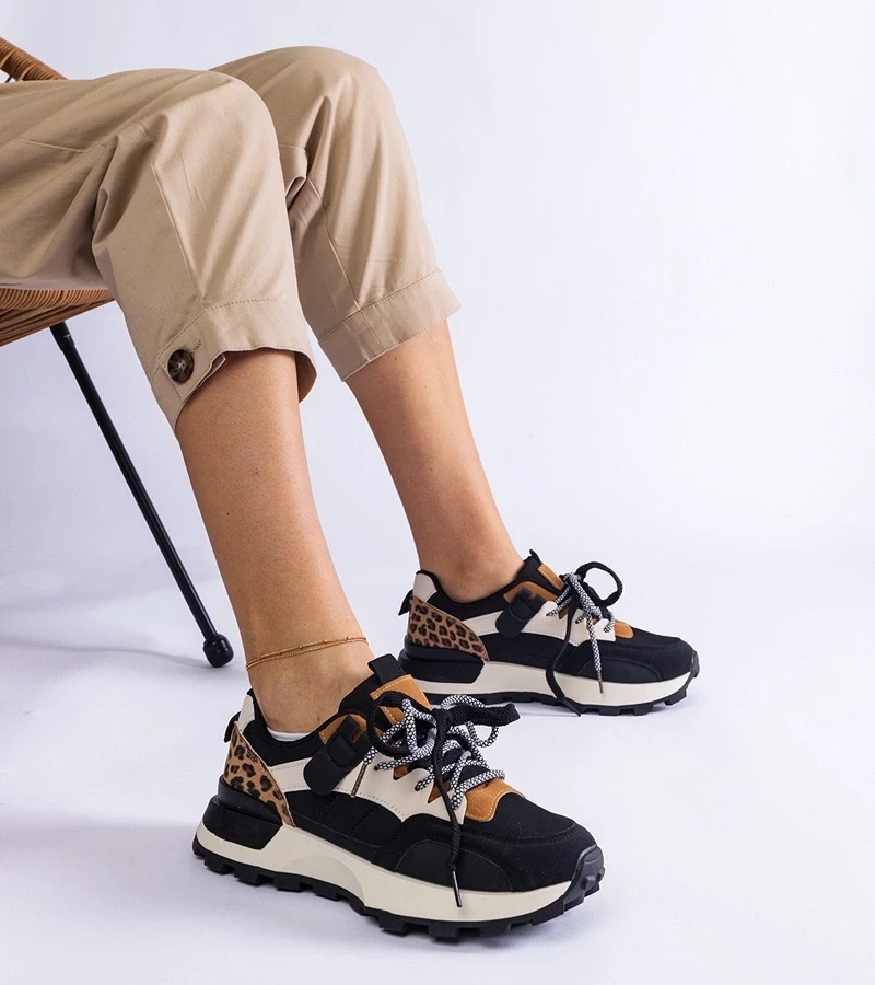 Gemre Čierne tenisky zdobené zvieracím motívom Soria