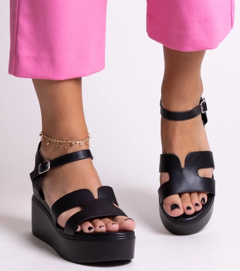 Gemre Sandale negre cu platforma Reema