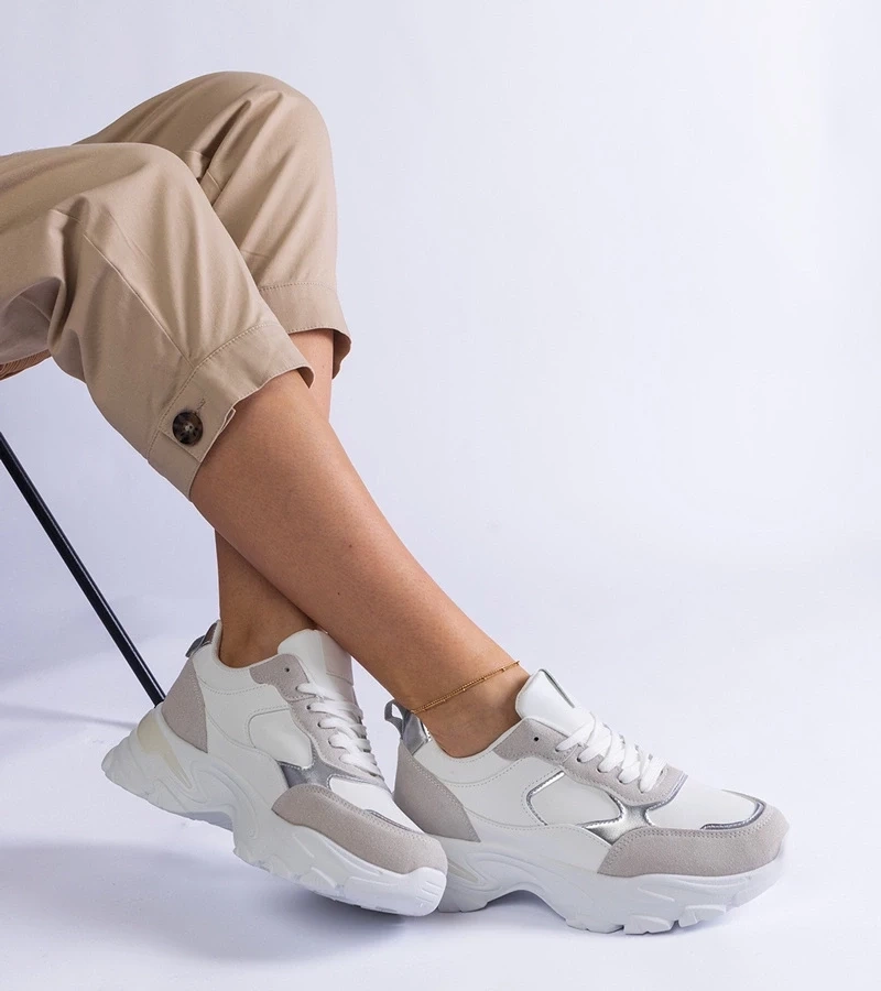 Gemre Adidași albi cu talpă masivă Torreza