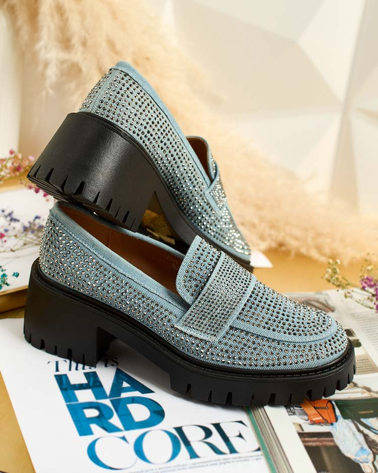 Resti Women's moccasins with zircons Epolls