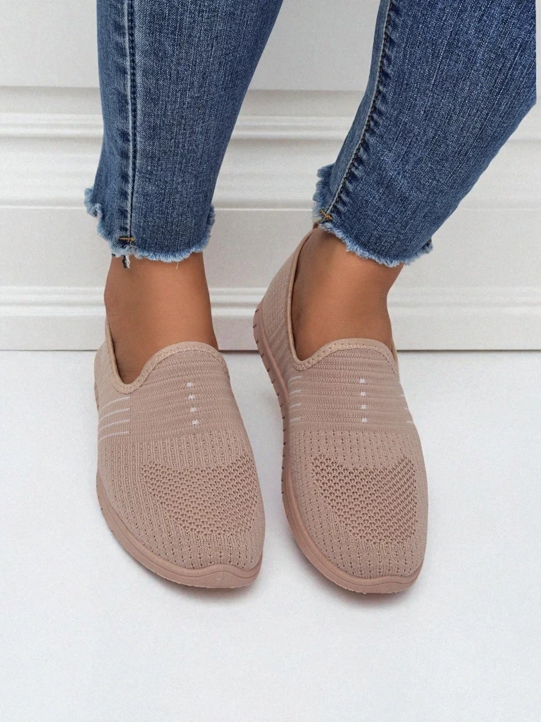 Resti Aelia women&#039;s pink fabric shoes, comfortable flat heel moccasins