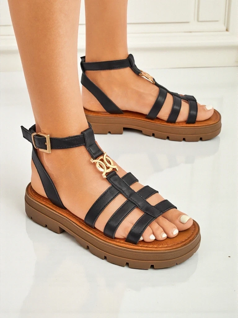 Resti Women&#039;s Roman Sandals Golden Livia