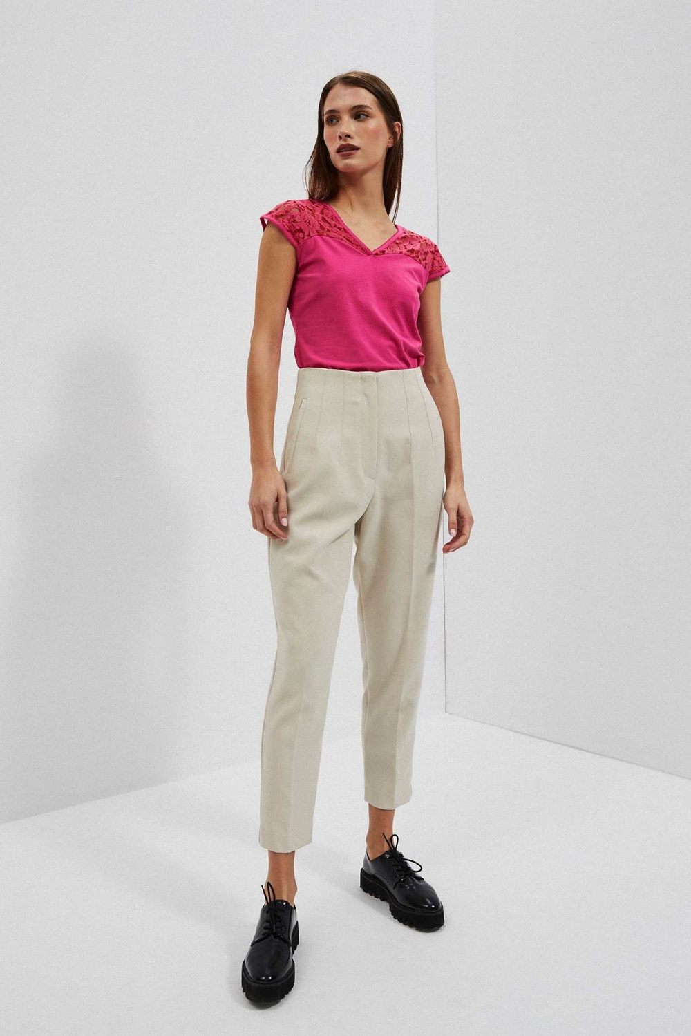 V-neck blouse with lace