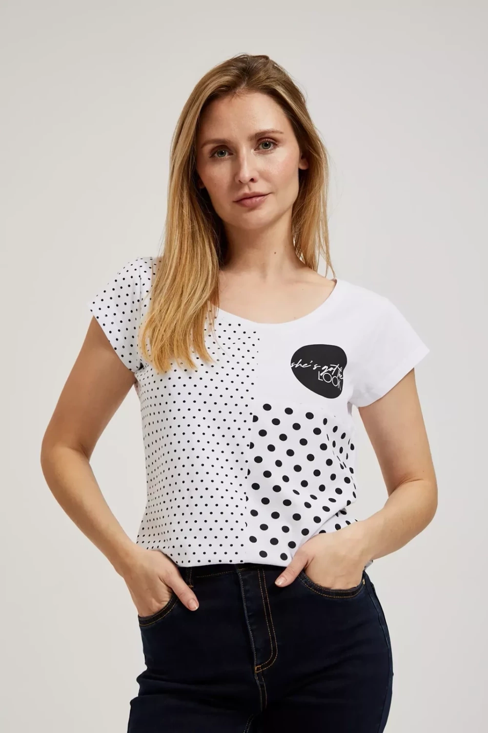 Women's T-shirt with dots MOODO