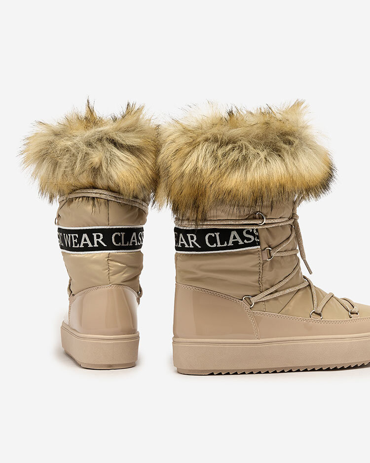 Resti Light brown slip-on boots a&#039;la snow boots for women Gomllo