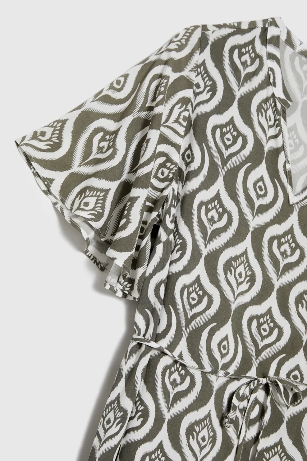 Marisse Patterned Olive Dress