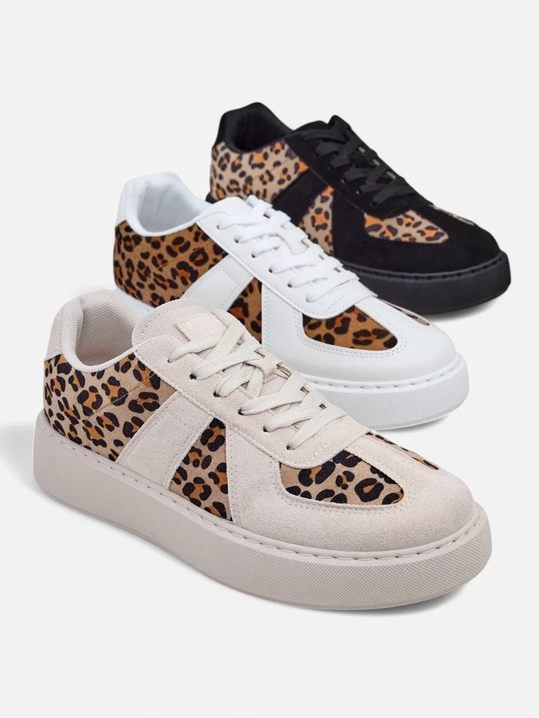 Resti Women's sporty sneakers with a leopard print Big Cat