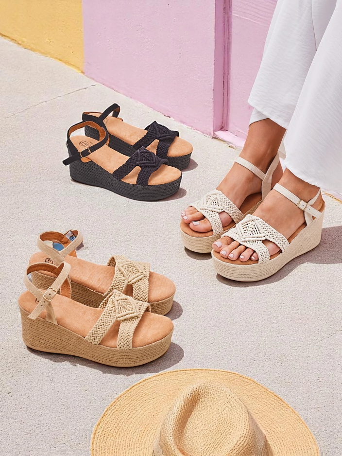 Resti Women&#039;s wedge sandals braided Sunny Day