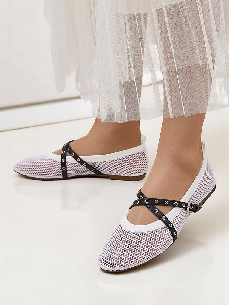 Resti Women&#039;s openwork ballet flats with strap Evanne
