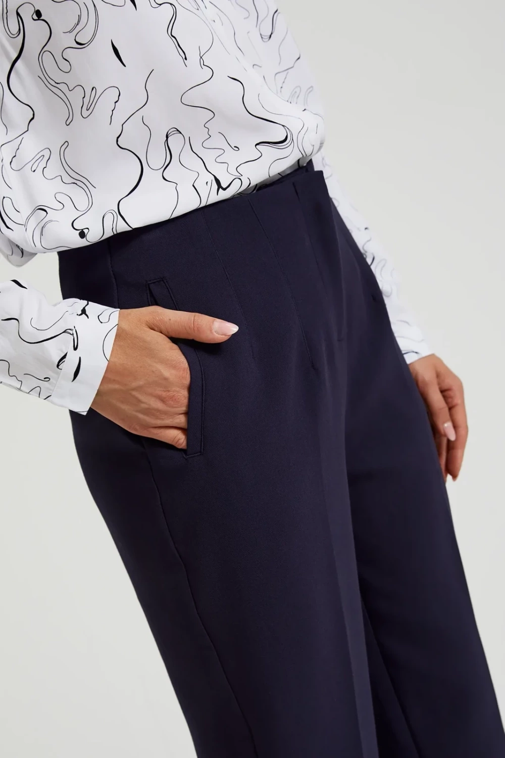 Marisse Women's Trousers Z-Sp-4513 Navy