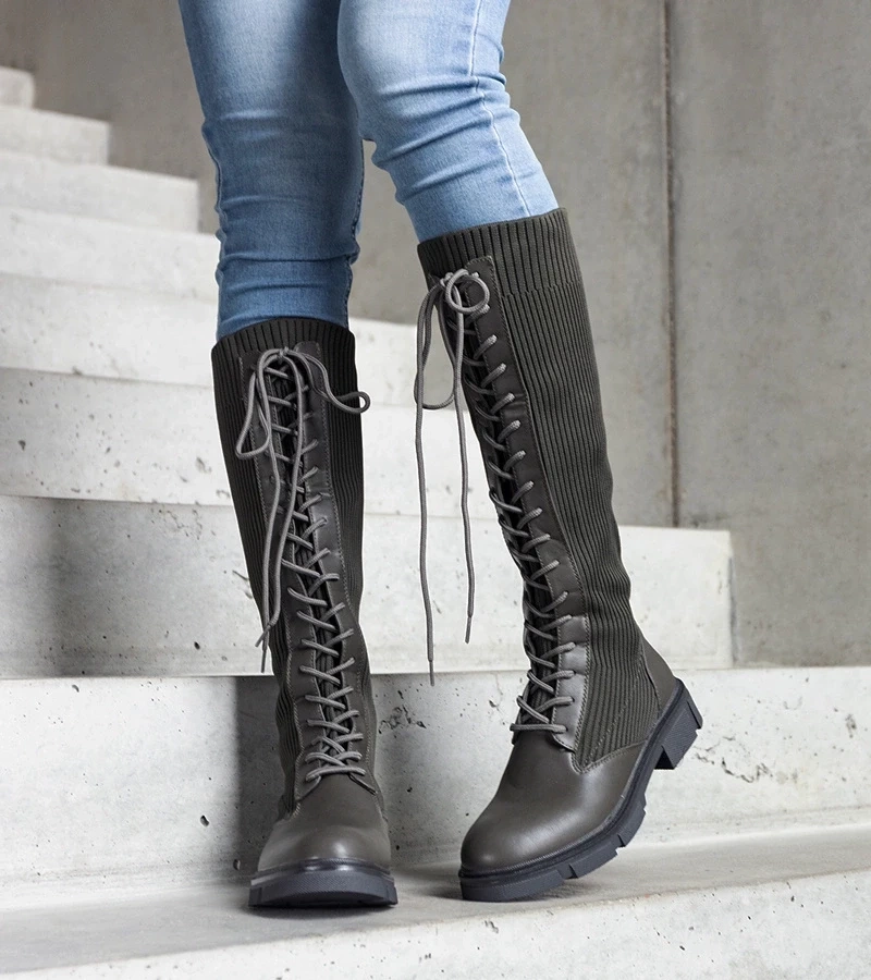 Gemre Cizme verzi cu talpă elastică Veradi