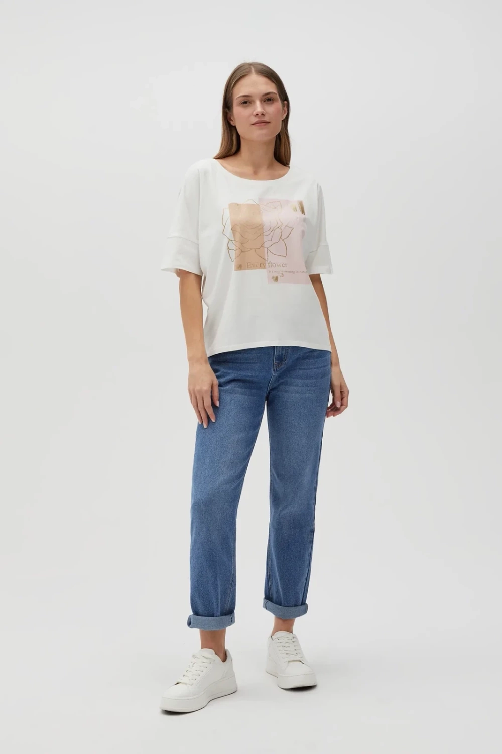 Marisse Women's T-Shirt L-Ts-4632 Off White